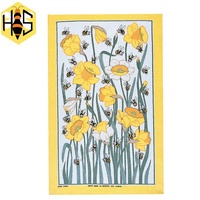 Bees & Daffodils Tea Towel | Beekeeper Gift | Quality Linen